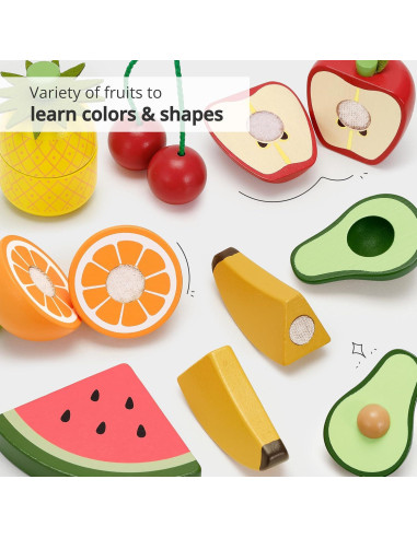 Conjunto de Comida de Juguete de Madera PairPear Frutas 3+ Años