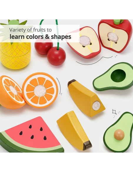 Conjunto de Comida de Juguete de Madera PairPear Frutas 3+ Años