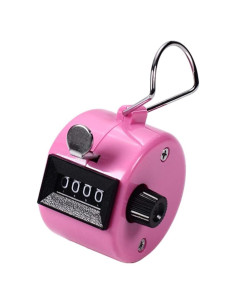 Contador de Mano Othmro Rosa 4 Dígitos Mecánico Sin Baterías