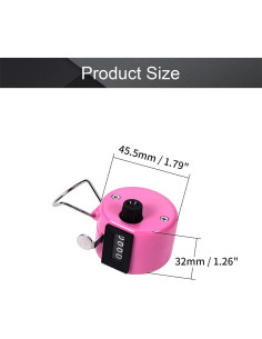 Contador de Mano Othmro Rosa 4 Dígitos Mecánico Sin Baterías 2