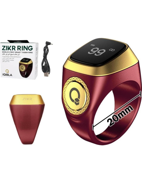 Contador de Anillo Inteligente Tasbih Anlising Marrón 20mm