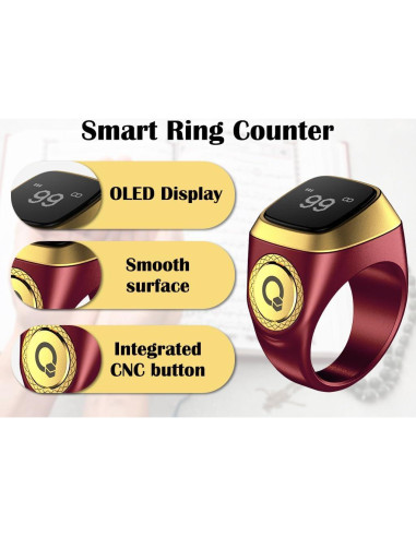 Contador de Anillo Inteligente Tasbih Anlising Marrón 20mm