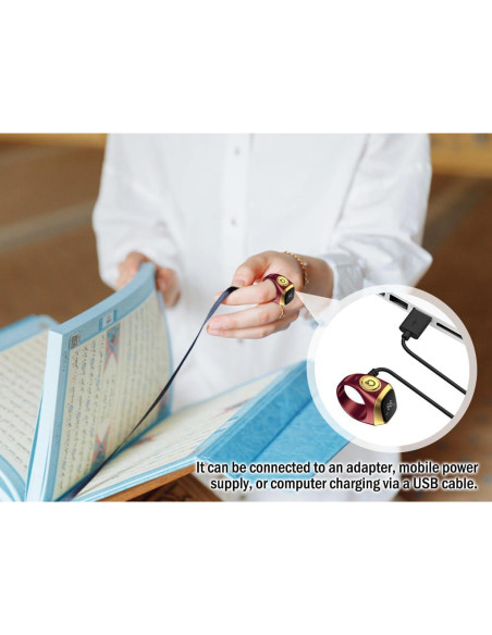 Contador de Anillo Inteligente Tasbih Anlising Marrón 20mm