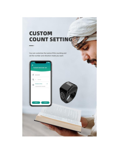 Anillo Inteligente Qomkky 20mm OLED Impermeable Contador Digital