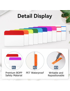 600 Piezas Pestañas Adhesivas Tecreddy 5.08 cm Multicolor 2