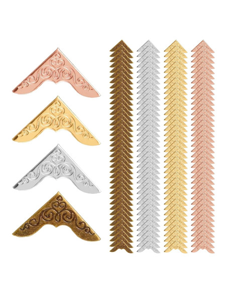 160 Protectores de Esquinas de Libros Metal Genérico 4 Colores