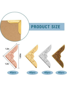 160 Protectores de Esquinas de Libros Metal Genérico 4 Colores 2