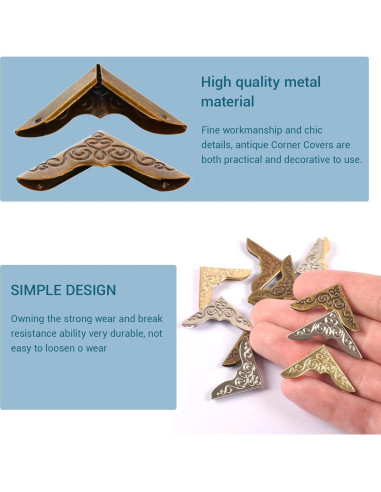 160 Protectores de Esquinas de Libros Metal Genérico 4 Colores