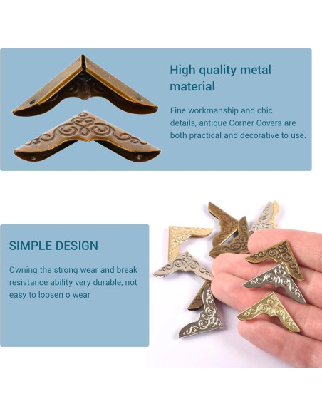 160 Protectores de Esquinas de Libros Metal Genérico 4 Colores