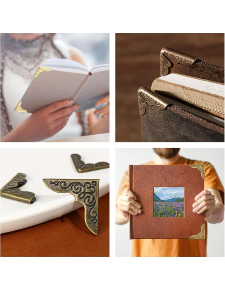 160 Protectores de Esquinas de Libros Metal Genérico 4 Colores