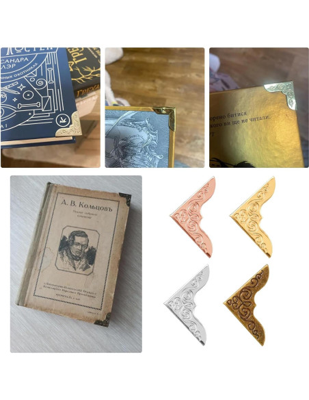160 Protectores de Esquinas de Libros Metal Genérico 4 Colores