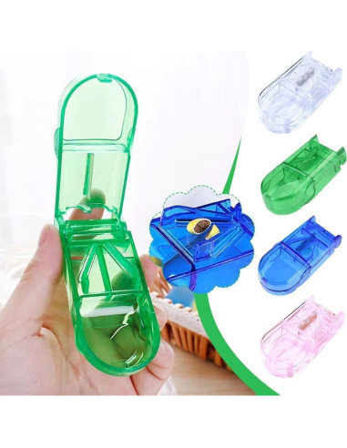 Cortador y triturador de pastillas Junfamilee 2 piezas