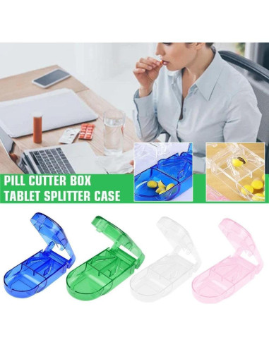 Cortador y triturador de pastillas Junfamilee 2 piezas