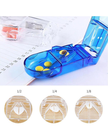 Cortador y triturador de pastillas Junfamilee 2 piezas