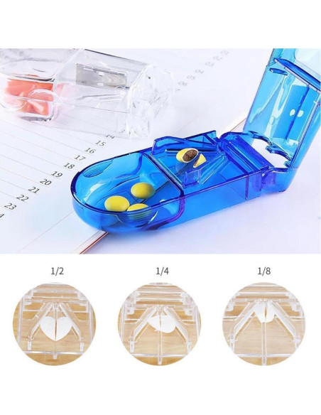 Cortador y triturador de pastillas Junfamilee 2 piezas