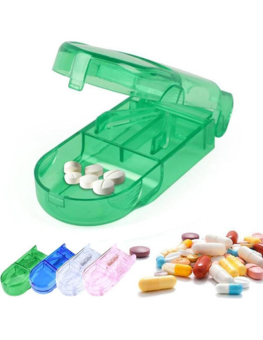 Cortador y triturador de pastillas Junfamilee 2 piezas