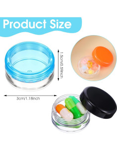 10 Cajas Organizadoras de Pastillas Dimeho Portátiles 3.8 cm 2