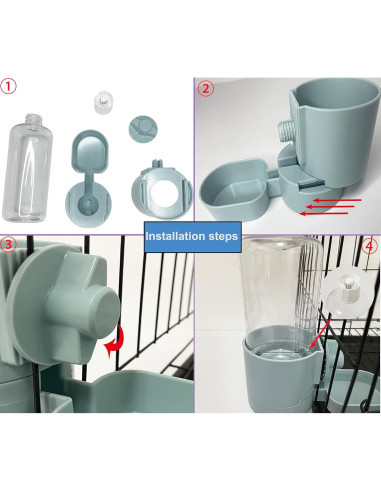 Botella de Agua Automática para Conejos 500 ML Kathson Azul