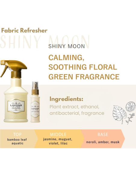 Spray Desodorante Natural LAVONS 370ml - Refrescante de Tela Luna Brillante