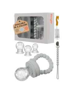 Chupete de Silicona para Frutas Moteado Gris - Bebés 6-12 Meses