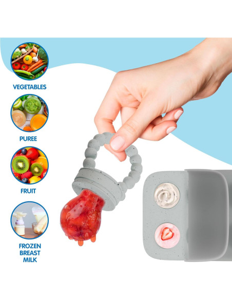 Chupete de Silicona para Frutas Moteado Gris - Bebés 6-12 Meses