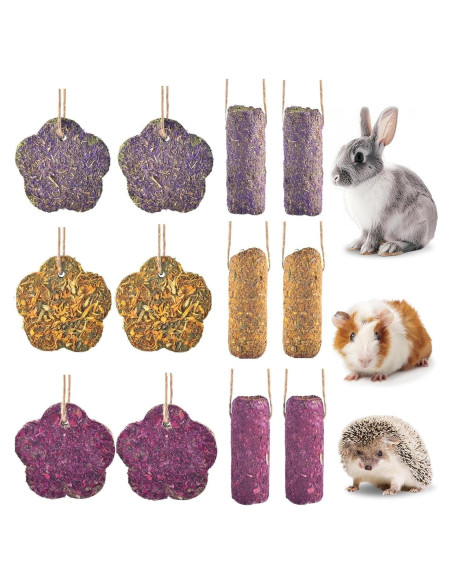 12 Palitos de Masticar para Conejos Jorewood - Heno Timothy