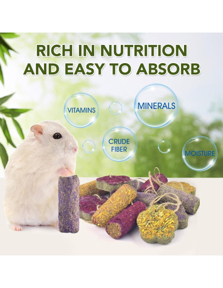 12 Palitos de Masticar para Conejos Jorewood - Heno Timothy