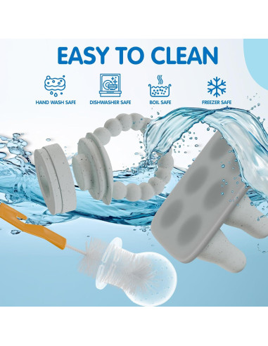 Chupete de Silicona para Frutas Moteado Gris - Bebés 6-12 Meses