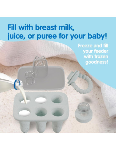 Chupete de Silicona para Frutas Moteado Gris - Bebés 6-12 Meses