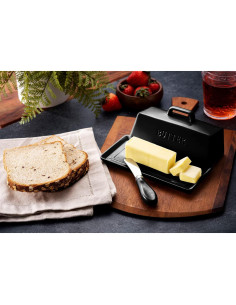 Juego de Plato de Mantequilla Cerámica Smart House Negro 2