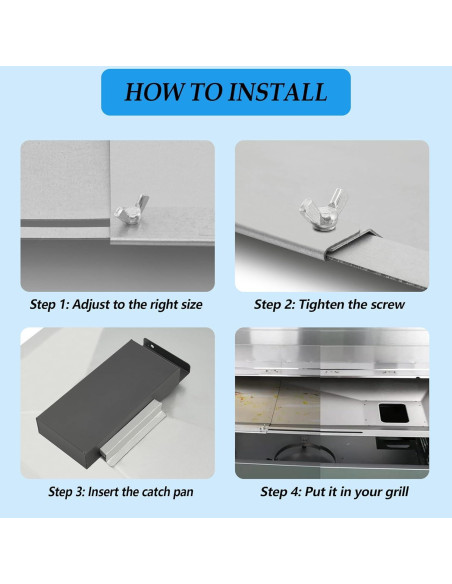 Trampa de Grasa Ajustable ZCLYUYA para Parrilla de Gas 3/4/5 Quemadores