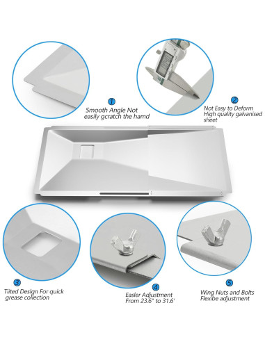 Trampa de Grasa Ajustable ZCLYUYA para Parrilla de Gas 3/4/5 Quemadores