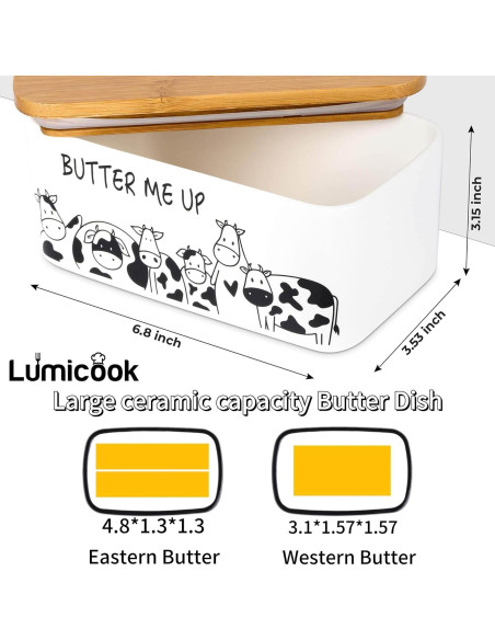 Plato de Mantequilla Lumicook con Tapa de Bambú Natural