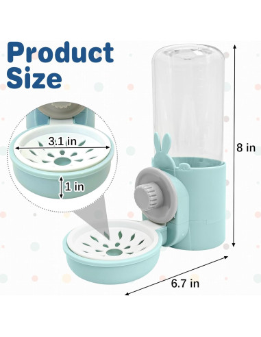 Dispensador de Agua para Conejos Kathson 0.5L Sin Goteo