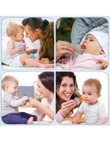 Conjunto de Moldes de Helado y Alimentador de Frutas para Bebés - Silicona 100% Alimentaria