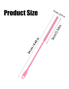 Cepillo Limpiador de Pajitas de Silicona PEUTIER 24cm Rosa 2
