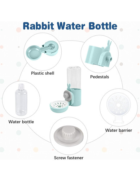 Dispensador de Agua para Conejos Kathson 0.5L Sin Goteo