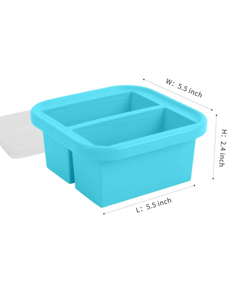 Bandeja de Congelación de Silicona NAKTOW - 4 Contenedores 250ml