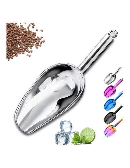 Cucharón de Hielo de Acero Inoxidable Ytaxcpvud 85g Plata