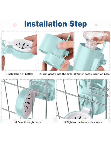 Dispensador de Agua para Conejos Kathson 0.5L Sin Goteo