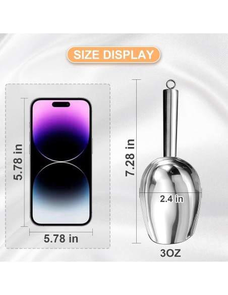 Cucharón de Hielo de Acero Inoxidable Ytaxcpvud 85g Plata