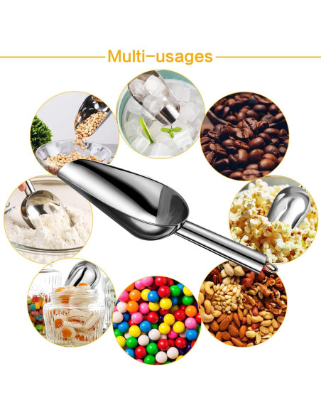 Cucharón de Hielo de Acero Inoxidable Ytaxcpvud 85g Plata