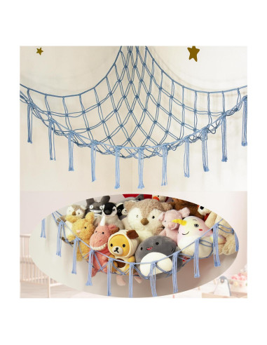 Hamaca de Almacenamiento Grande Mirolam Azul Bebé 140x105 cm