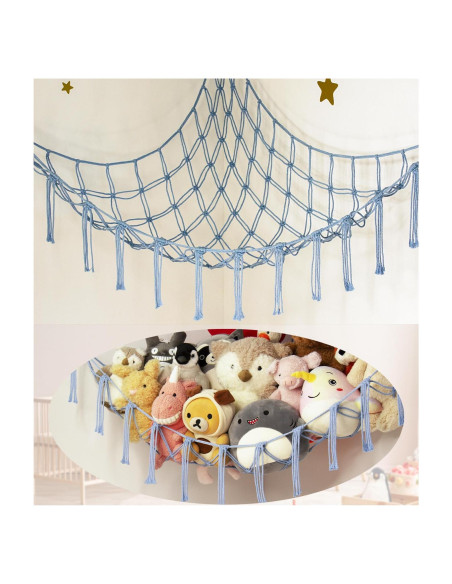 Hamaca de Almacenamiento Grande Mirolam Azul Bebé 140x105 cm