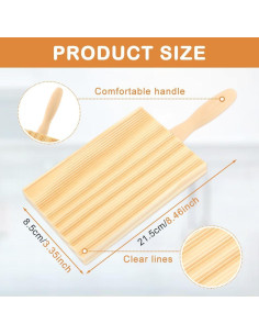 Tabla de Gnocchi de Madera EMVANV 21.5x8.5cm Manual 2