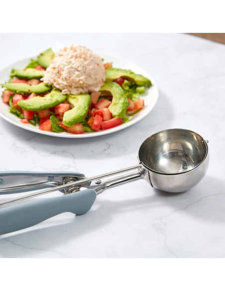 Cucharón de Helado Restaurantware 4 Onzas Acero Inoxidable Gris