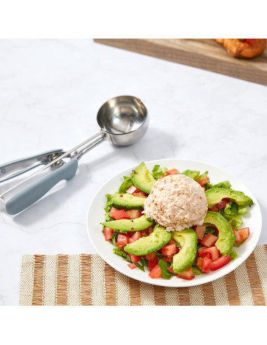 Cucharón de Helado Restaurantware 4 Onzas Acero Inoxidable Gris