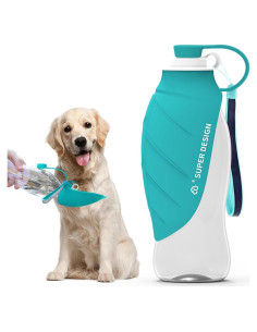 Botella de Agua para Perros Superdesign 580ML Azul Portátil