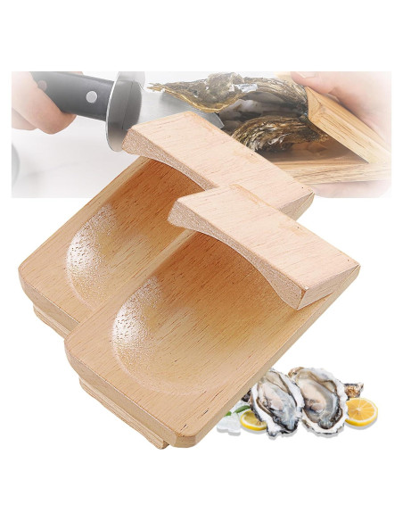 Abrazadera de Madera para Abrir Ostras S-SNAIL-OO 8x13cm 2PCS