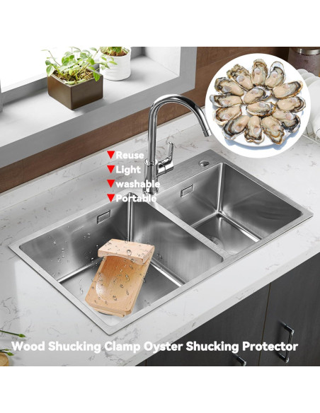 Abrazadera de Madera para Abrir Ostras S-SNAIL-OO 8x13cm 2PCS